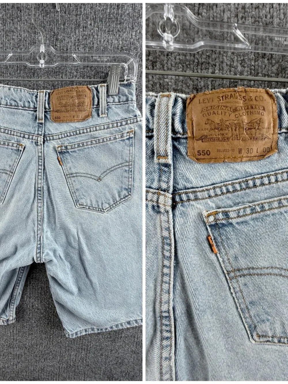 VTG Levis Orange Tab Jort Shorts Denim 30 Blue Light Wash Men Adult ACTL 28x10